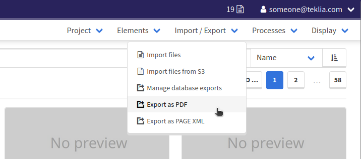 Document export actions