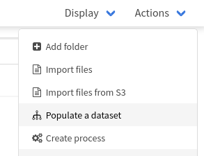 Populate dataset button