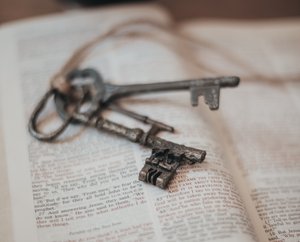 Keys and book